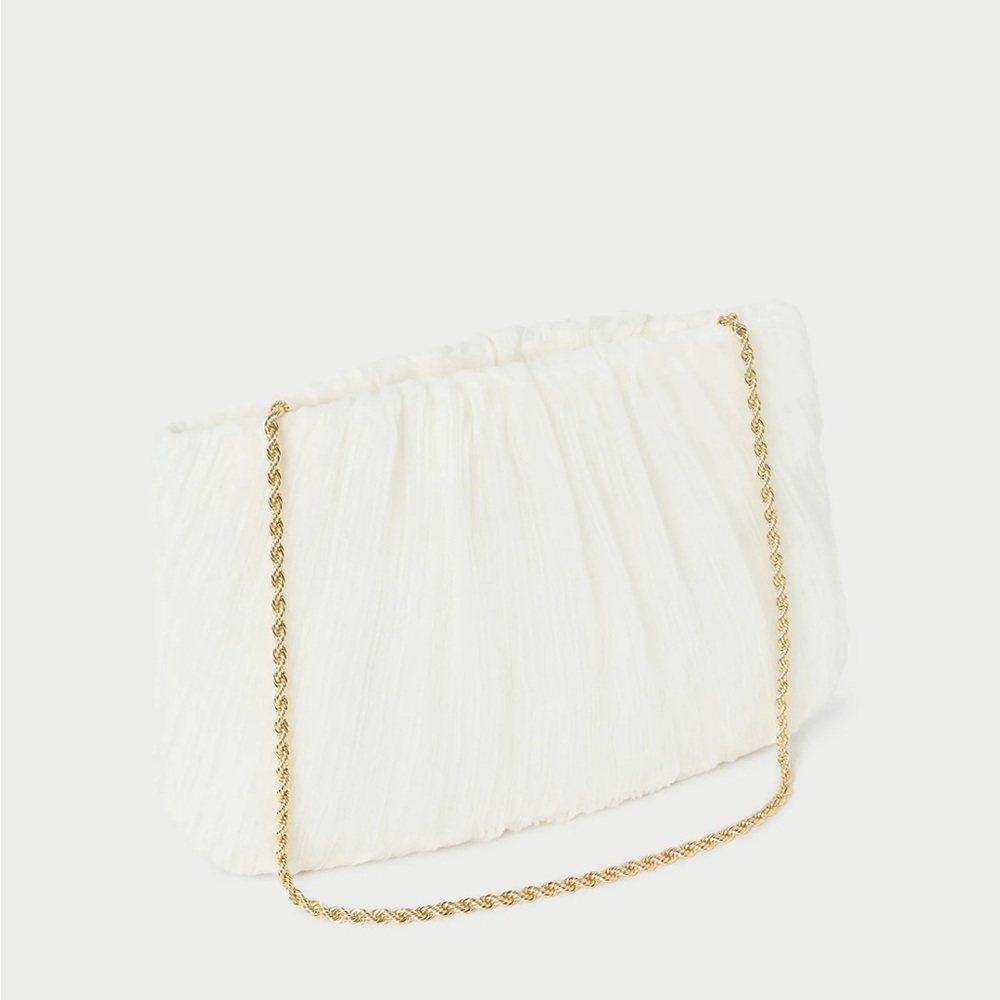 Loeffler Randall Brit Pearl Flat Pleated Clutch
